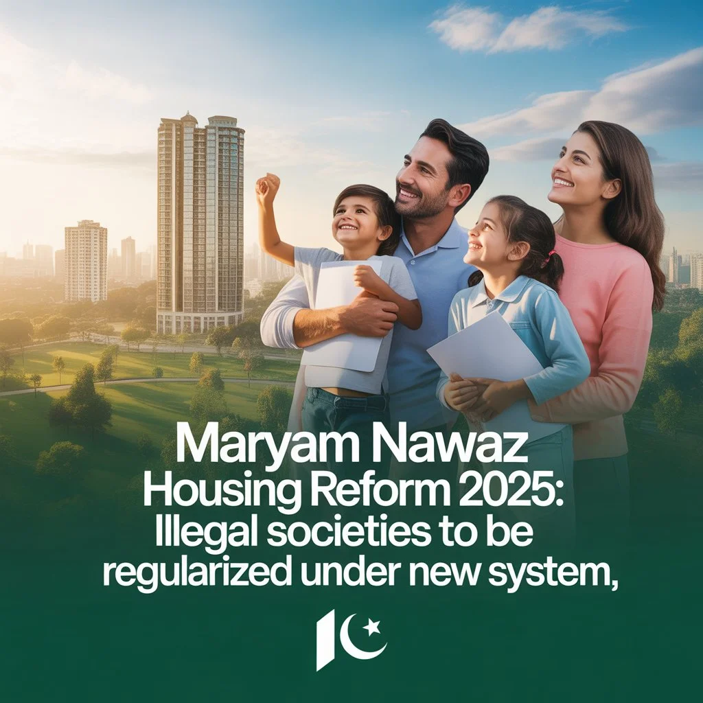 Maryam Nawaz Housing Reform 2025: Illegal Societies to Be Regularized Under New System