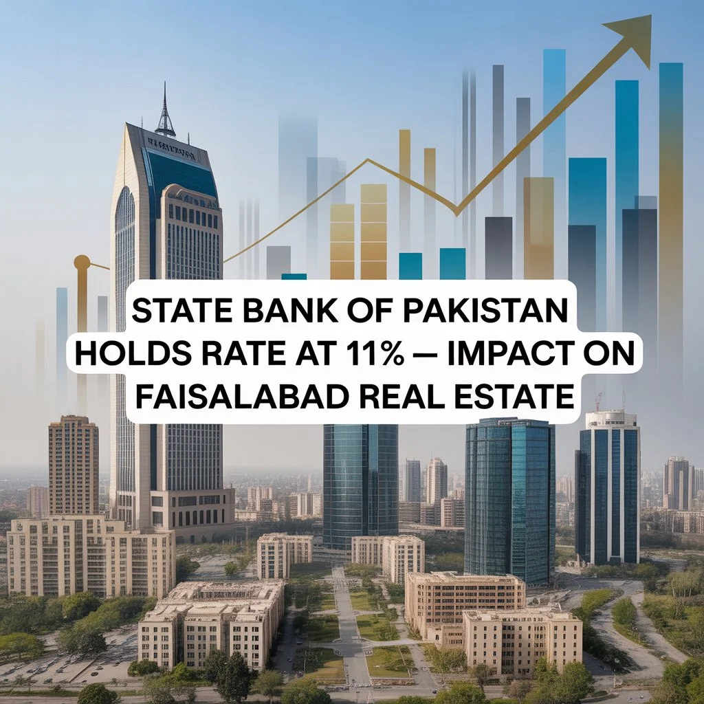 State Bank Holds Interest Rate at 11%: Impact on Property Prices and Investments in Faisalabad