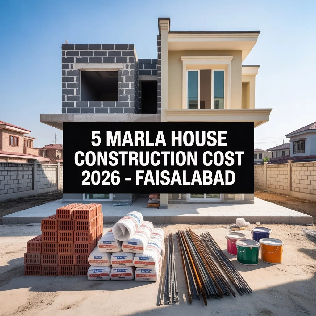 5 Marla House Construction Cost in Faisalabad 2026 | Grey Structure & Finishing Rates