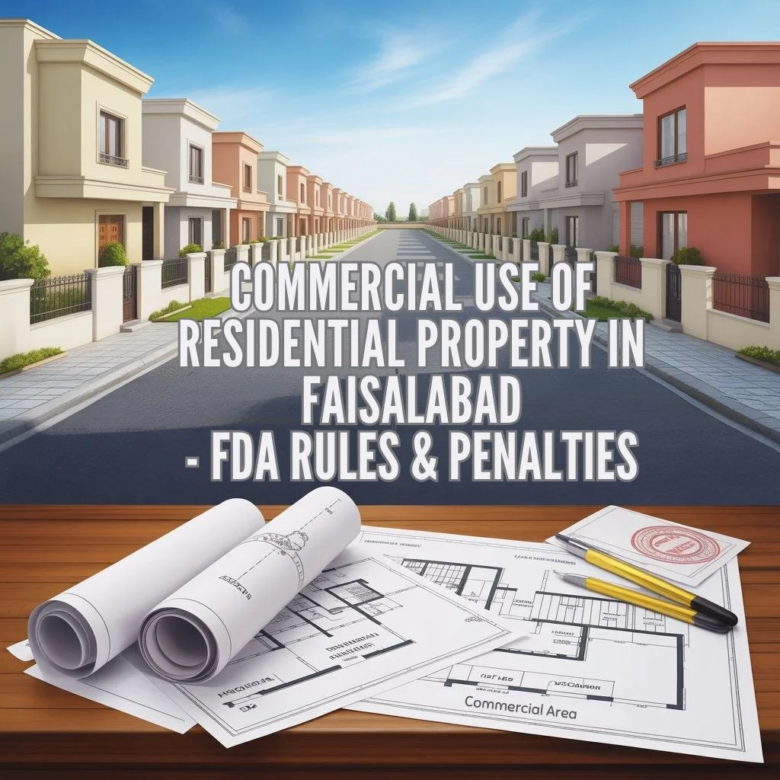 Commercial Use of Residential Property in Faisalabad – FDA Rules, Penalties & Legal Solutions